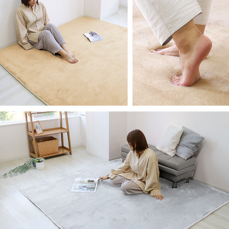 【Sサイズ】【モスグリーン】ラグ ラグマット 抗菌 防ダニ 北欧 低反発ラグ 滑り止め 130×185cm 1.5畳 極厚23mm 防音マット ホットカーペット対応 マット ラグ 厚手 カーペット シャギーラグ モダン 低反発 おしゃれ 冬用 夏用 新生活