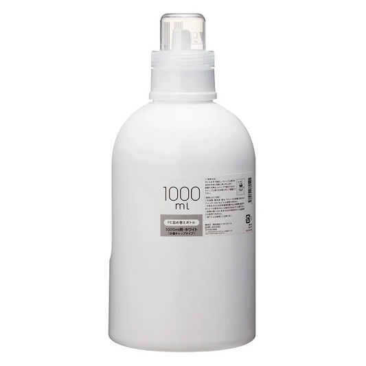 詰替ボトル ホワイト円柱　 計量キャップタイプ 1000ml 容器