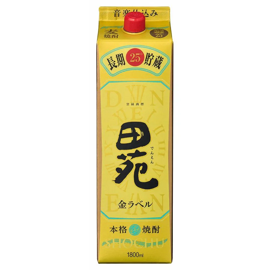 【送料無料】田苑酒造 田苑 金ラベル 長期貯蔵 麦 25度 パック 1800ml 1.8L×2本【北海道・沖縄県・東北・四国・九州地方は必ず送料が掛かります】