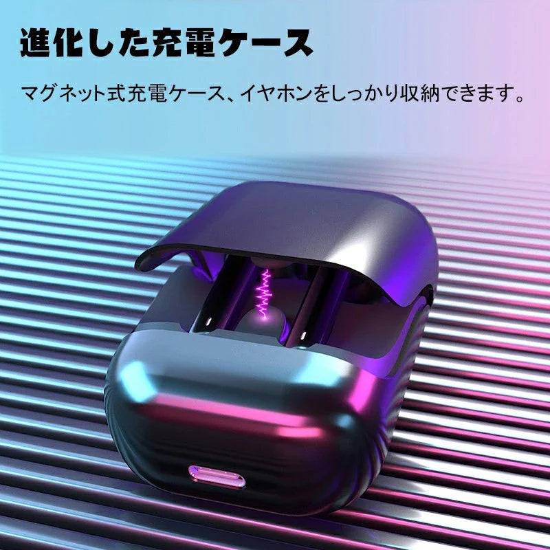 Bluetooth イヤホン 両耳 高音質 完全 イヤホン 耳掛け式 自動ペアリング IPX5防水 ブルートゥース イヤホン マイク付き 軽量 Siri対応 Bluetooth ヘッドホン ハンズフリー通話 iPhone＆Android対応 w044B(ホワイト)