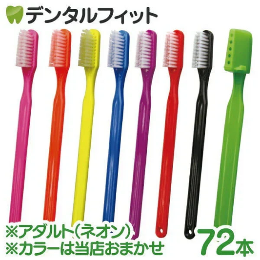 歯ブラシ PHB アダルト ネオン 1箱 (72本入) (各本歯ブラシキャップ付) ※カラーは当店おまかせ