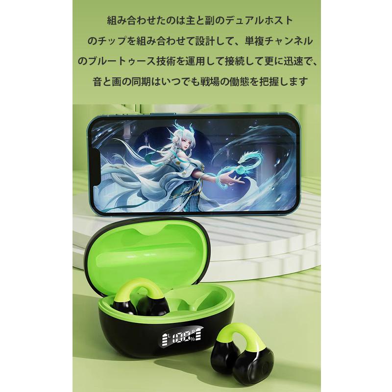 bluetooth イヤホン 耳を塞がない ワイヤレス ランニング オープンイヤー ワイヤレスイヤホン ジョギング イヤーカフイヤホン 耳掛け式 マイク 高音質 w624A(ホワイト+グレー)