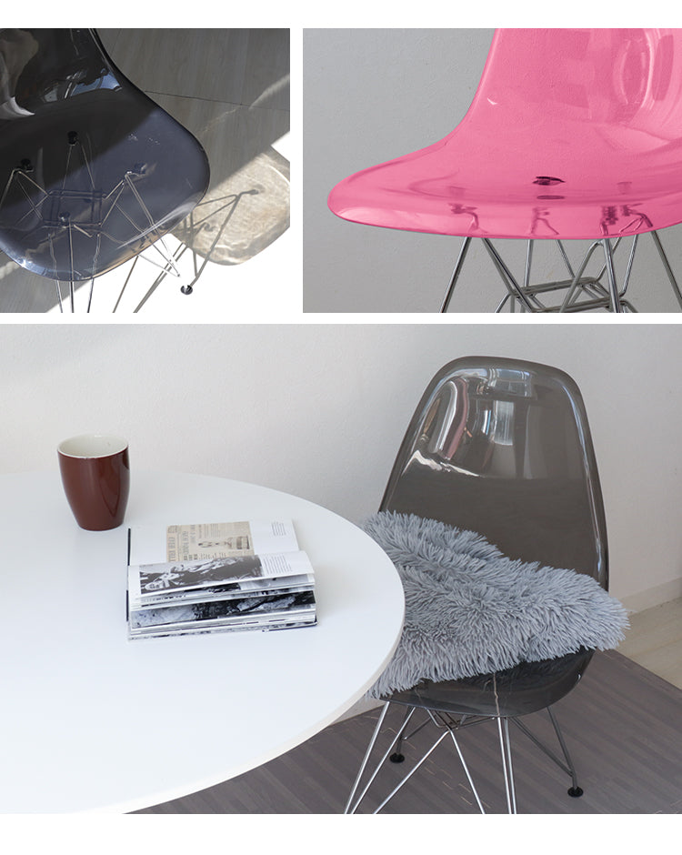 【予約商品：12月上旬（～10日までに発送）】【グレー】【クリア】ダイニングチェア イームズチェア ダイニング チェア 透明 クリア チェアー イームズ シェルチェア デザイナーズチェア リプロダクト DSR DSW おしゃれ かわいい 韓国 椅子 テレワーク リモートワーク 北欧風 新生活