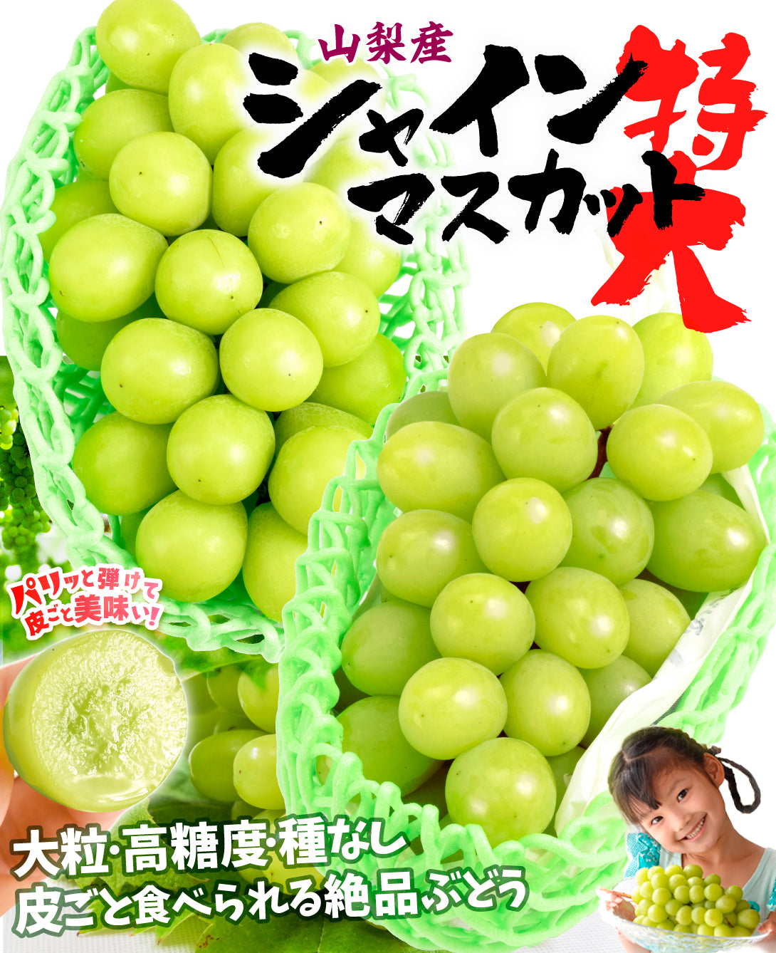 シャインマスカット 2房（約1.2kg）山梨産 （発送予定:9月下旬より）