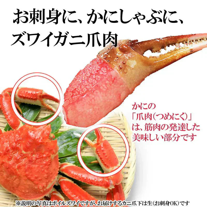 カニ爪 ポーション 生食OK 一口カニ爪 生 ズワイガ二爪 約500g(正味400g入り)×1袋　冷凍《殻むき不要》爪 ポーション  爪肉 蟹 セット  かにしゃぶ