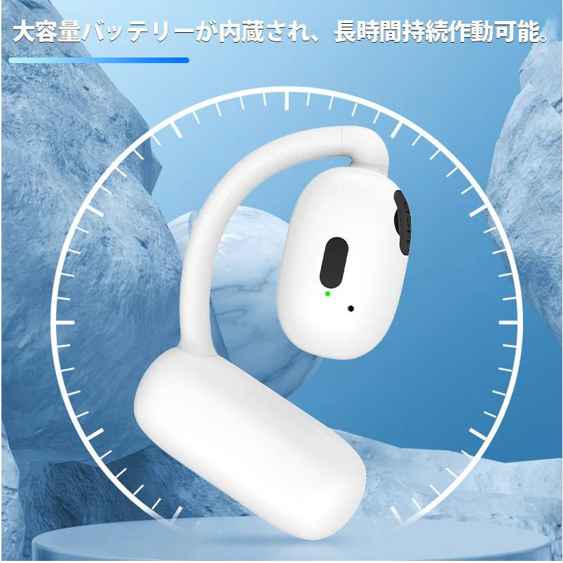ワイヤレスイヤホン イヤホン Bluetooth5.4 3Dタッチ設計 左右耳兼用 開放型耳掛け式イヤホン TYPE-C充電 大容量バッテリー s093A(ブラック)