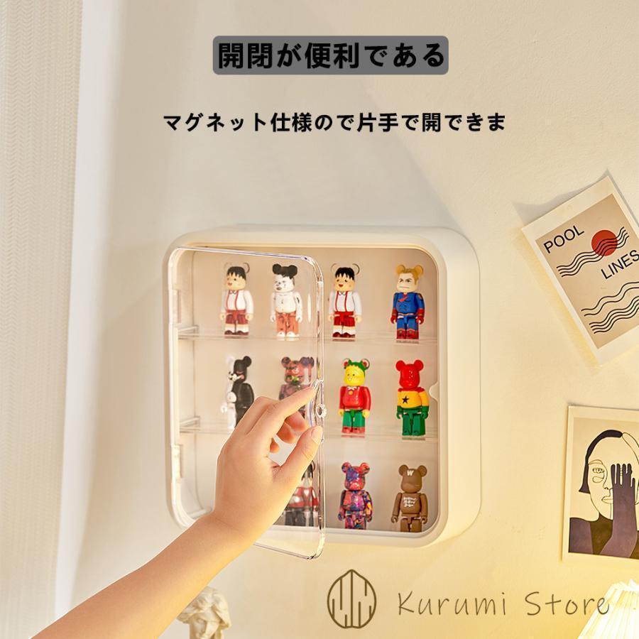 コレクションケース アクリル製 フィギュアケース 3段 ステージ ディスプレイケース 卓上 透明 防塵 コレクションケース棚 模型 展示用 壁掛け可能 w634B(イエロー)