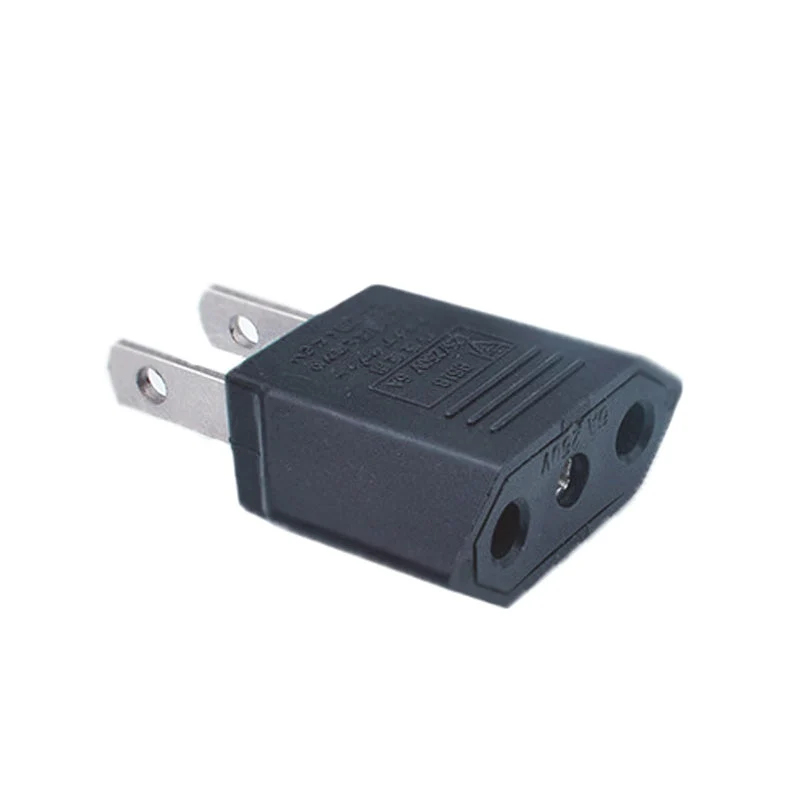 日本国内用 Cタイプ→Aタイプ 変換プラグ 1個 100-250V 3A 鉄 電源 変換アダプター コンセント 海外 旅行 家電 電化製品 軽量 便利グッズ