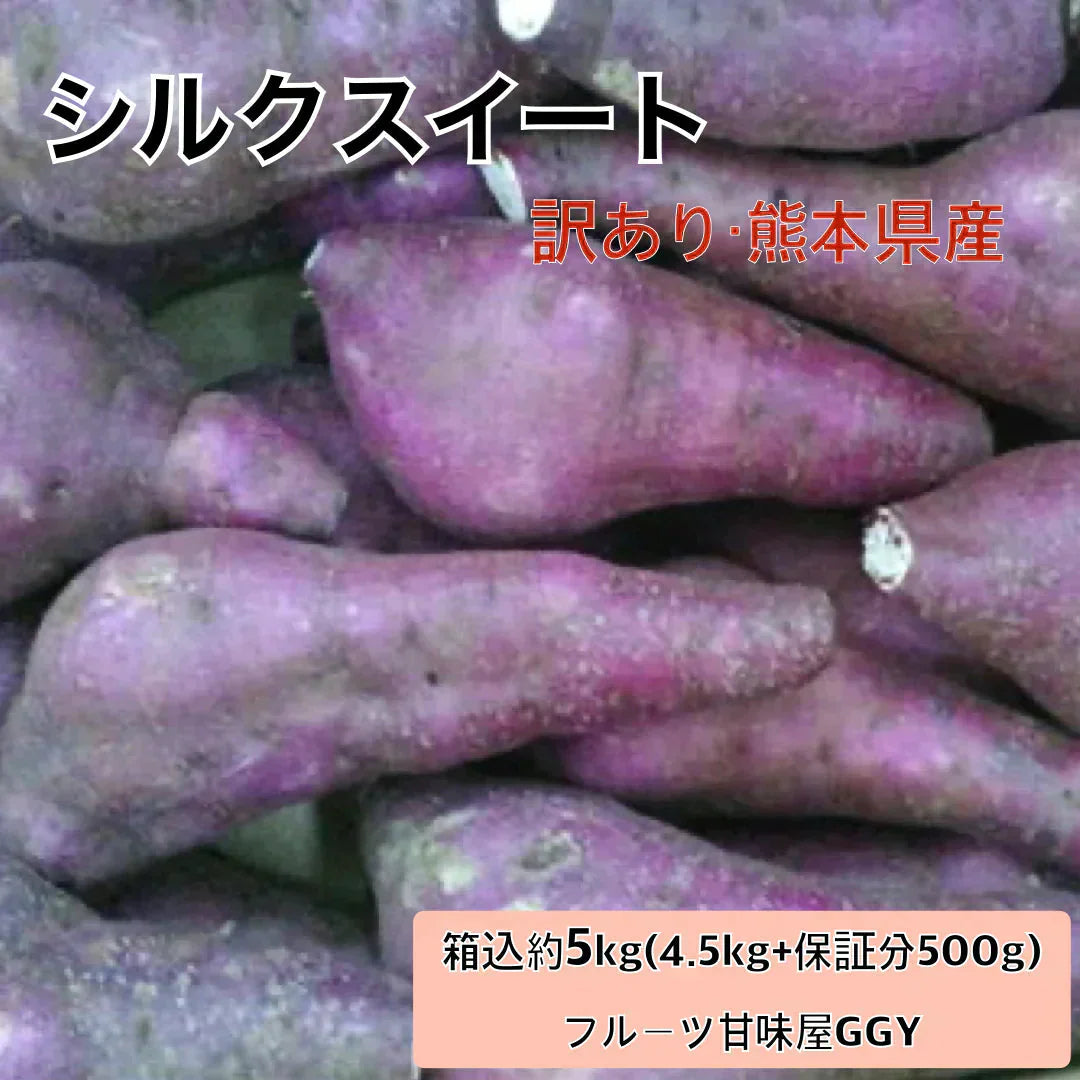 訳あり シルクスイート 箱込5キロ(4.5kg+保証分500g) 蔵出し サイズおまかせ さつまいも 蜜芋 熊本産 送料無料 80サイズ【ご新規さん限定商品】