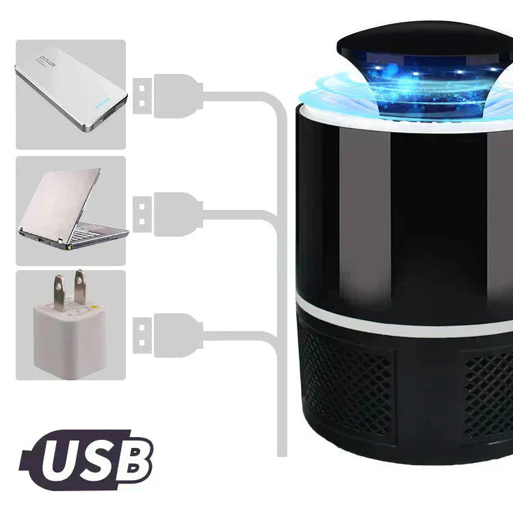 蚊取り器 「ホワイト2個セット」 電気 屋外 電子 誘引式 殺虫器 虫取り 屋内 LED 殺虫器 虫除け 吸引 USB給電 静音 殺虫剤不要 薬剤不使用 ny104