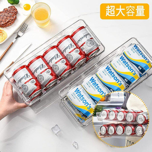 冷蔵庫収納棚　缶収納ラック　飲料収納ラック　ビール収納　缶ストッカー　キッチン収納 卓上収納　10缶収納 二重仕上げラック 省スペース 取り出しやすい