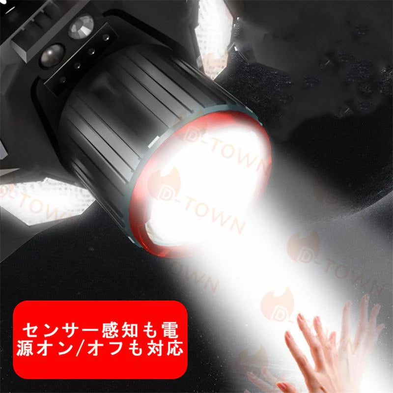 センサー付き　LEDヘッドライト USB充電式 人感センサー機能 長時間点灯　残量表示ランプ付き　90度角度調整可 IPX45 釣りライト　防水 超軽量 防災 登山 キャップ　夜釣り 作業 アウトドア用