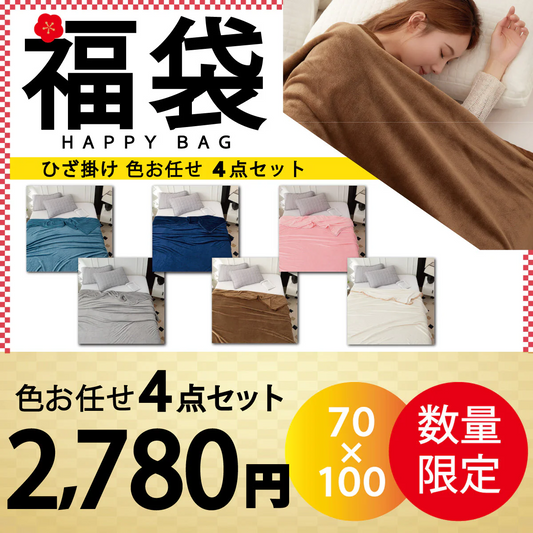 【ブランケット 福袋 色お任せ /4点セット /70×100cm】毛布 ブランケット 毛布カバー シングル 70*100cm 北欧 ひざ掛け 大判 軽量 暖かい もうふ フランネル 軽い おしゃれ かわいい 薄手 掛け毛布 膝かけ あったか 冬用 洗える 寝具　新発売 毛布 とろけるなめらかな肌触り♪ ハーフケット マイクロファイバー 毛布 オフィス 車中 スポーツ観戦 アウトドア 春夏秋冬 オールシーズン 送料無料