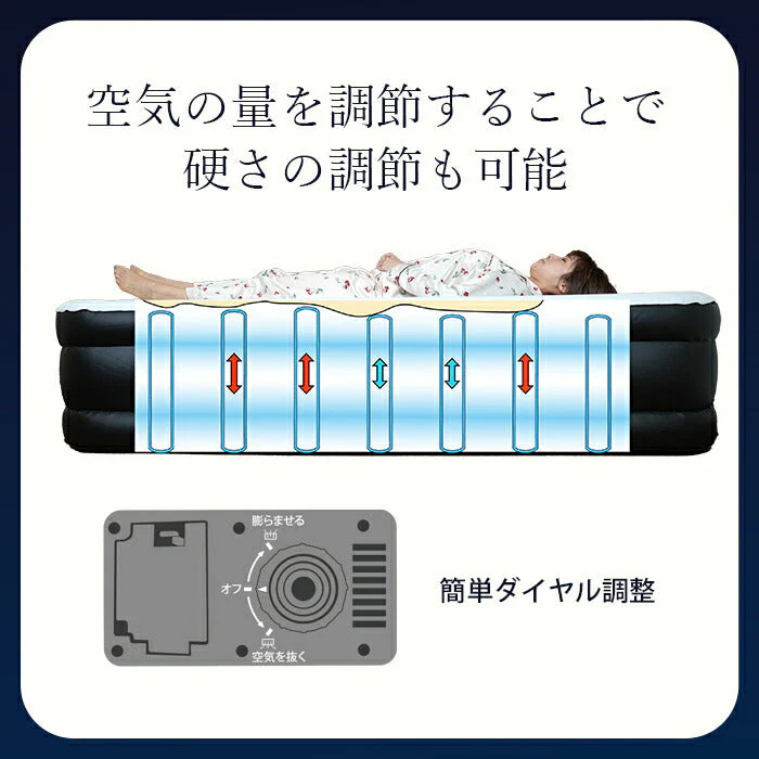 【ダブル】NEW エアーベッド 簡易ベッド シングル/ダブル 極厚46cm 電動 普段使い 災害 防災グッズ 来客用 マットレス エアーマットレス コンパクト 収納 軽量