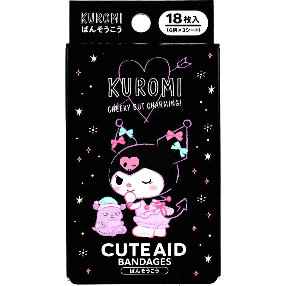 サンタン CUTEAID キャラクターばんそうこう クロミ 滅菌済 6柄X3シート 18枚入り X8箱