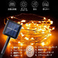 ソーラーライト 電飾イルミネーション 屋外ガーデンライト IP65防水10M100LED 電球間隔10cm クリスマス 学園祭 LED飾りライト 8パターン点灯 w658