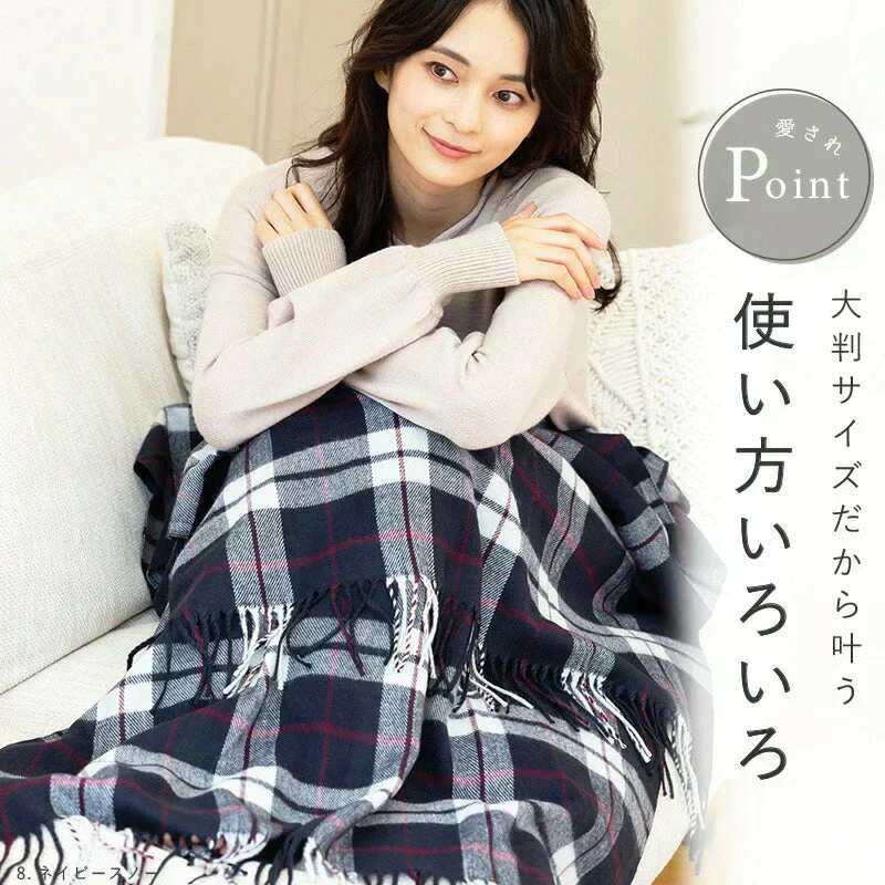【2ブラックグレー】【商品名：大判なめらかストール】