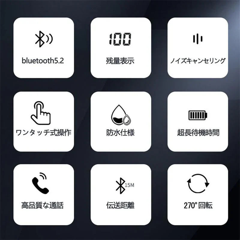 ワイヤレスイヤホン 超軽量 耳掛け型 イヤホン 左右耳兼用 ハンズフリー通話 マイク内蔵 iPhone/Android適用 Bluetooth5.2 左右兼用 w296E(グリーン)