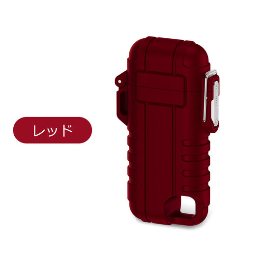 ライター 直線ビーム着火 青炎 IP56防水 強力な炎 防風 強力な青炎 防風ガスライター ガス注入可能 耐久性抜群 s101D(レッド)