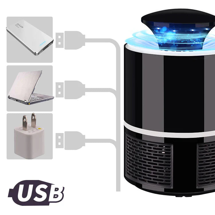 【送料無料】 蚊取り器 「ホワイト」 殺虫器 LED 虫除け 吸引 誘引式 USB給電 静音 殺虫剤不要 薬剤不使用 ny104-wh