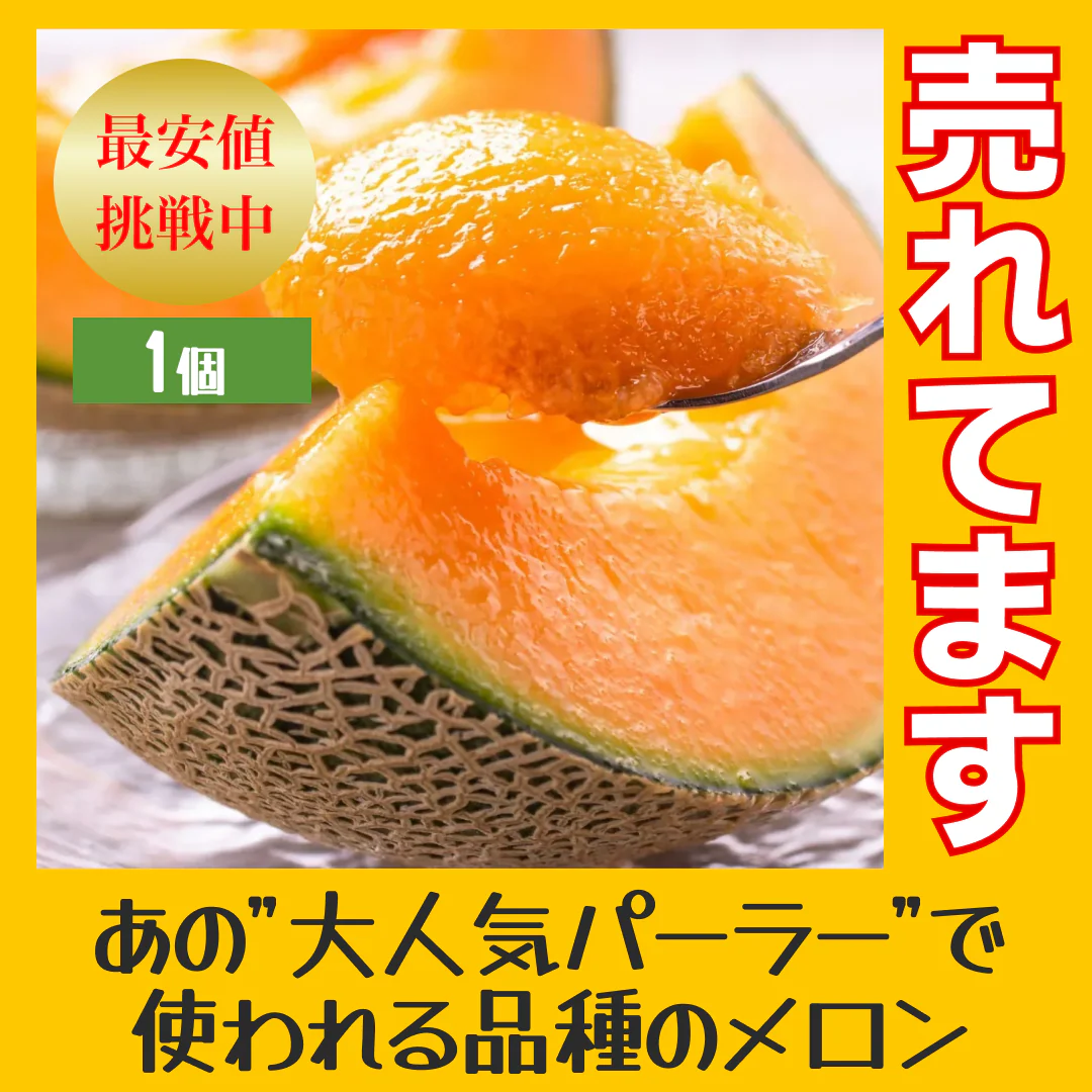 ＜数量限定＞【1玉入り】訳あり 富良野産赤肉メロン ｜ 中玉（1玉1.6kg以上） 送料無料【ゲリラセール】