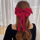 (ブラック)リボンバレッタ 大きい リボンヘアアクセサリー ヘアクリップ 清楚 ガーリー エレガント ヘアピン