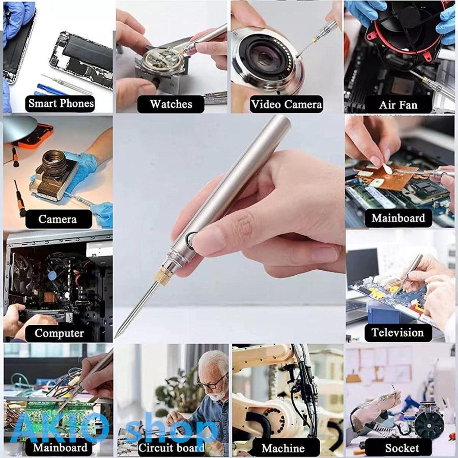 家庭用電気溶接ペン DIYスポット溶接 コードレス設計 便利 ハンドヘルド USB充電 快速加熱 操作簡単 安全性高い 3種コテ先(オプション追加) コンパクトs059(B+C+K付きます)
