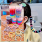 (ブラウン)ヘアゴム キッズ 子供用 100個入りセット   シンプル 上品 ヘアアクセサリー 細いリングゴム　　髪留め 髪ゴム 赤ちゃん 子供 こども ゴム リング 髪止め