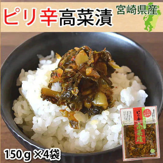 辛子高菜漬 高菜 漬物 600g（150g×4袋） 送料無料 お試し お取り寄せ 宮崎県産 ピリ辛たかな ポイント消化 つけもの
