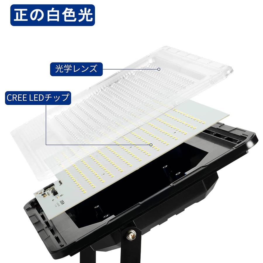 LED 投光器 150w ガーデンライト 太陽光パネル充電 IP66防水 光センサー 高輝度 自動点灯/消灯 電気代0円 大容量電池 防雨