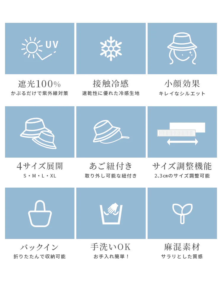 【Mサイズ】【ラテベージュ】【ロングタイプ】　帽子 完全遮光 遮光100% UVカット レディース 大きいサイズ つば広 折りたたみ ハット 自転車 飛ばない 日よけ かぶる日傘 運動会 旅行 レジャー 買い物 ガーデニング あご紐 小顔効果