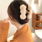 (ベージュ)ヘア留め ヘアアクセサリー フェイクファーバンスクリップ 髪飾り 上品 パーティー飾り