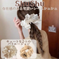 【２個セット】レースシュシュ　シュシュ ヘアゴム ヘアアクセサリー コットン レース フリル 華やか ボリューム 上品 フェミニン ガーリー ポニー シンプル 韓国