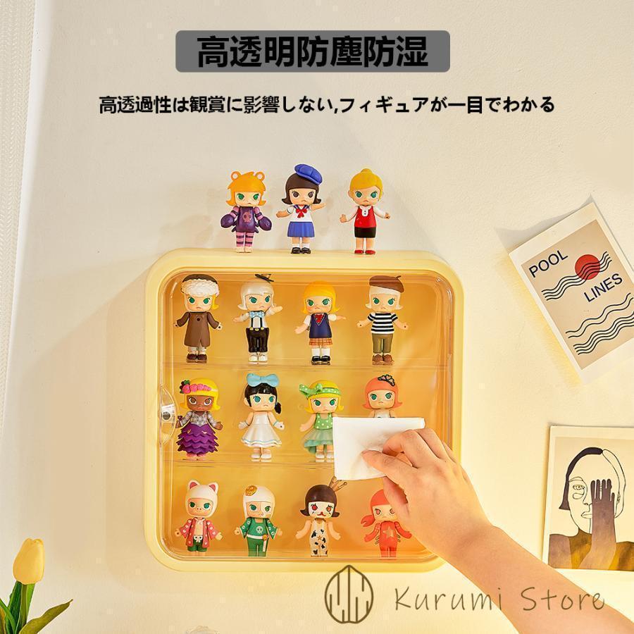 コレクションケース アクリル製 フィギュアケース 3段 ステージ ディスプレイケース 卓上 透明 防塵 コレクションケース棚 模型 展示用 壁掛け可能 w634E(ベージュ)