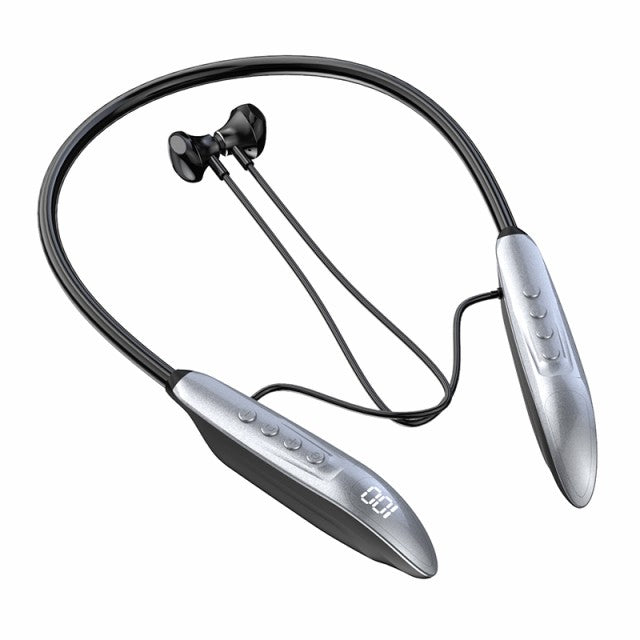 Bluetooth5.3イヤホン ステレオイヤホンヘッドセット 磁気 ネックバンドイヤホン 高品質 通話 軽量 IPX5完全防水 低音重視 Hi-Fi 高音質 スポーツ用ワイヤレス s076B(シルバー)