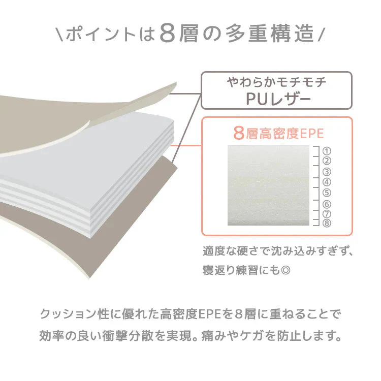 【アイボリー×ホワイト】プレイマット 折りたたみ 床暖房対応 4cm 厚手 防水 180cm×90cm 安全検査済み コンパクト ノンホルム 大判 高密度 マット お昼寝 厚手 軽量 体操 ヨガ トレーニング おしゃれ ベビー 赤ちゃん 子供 子供用 99.9%抗菌 抗菌 抗菌仕様