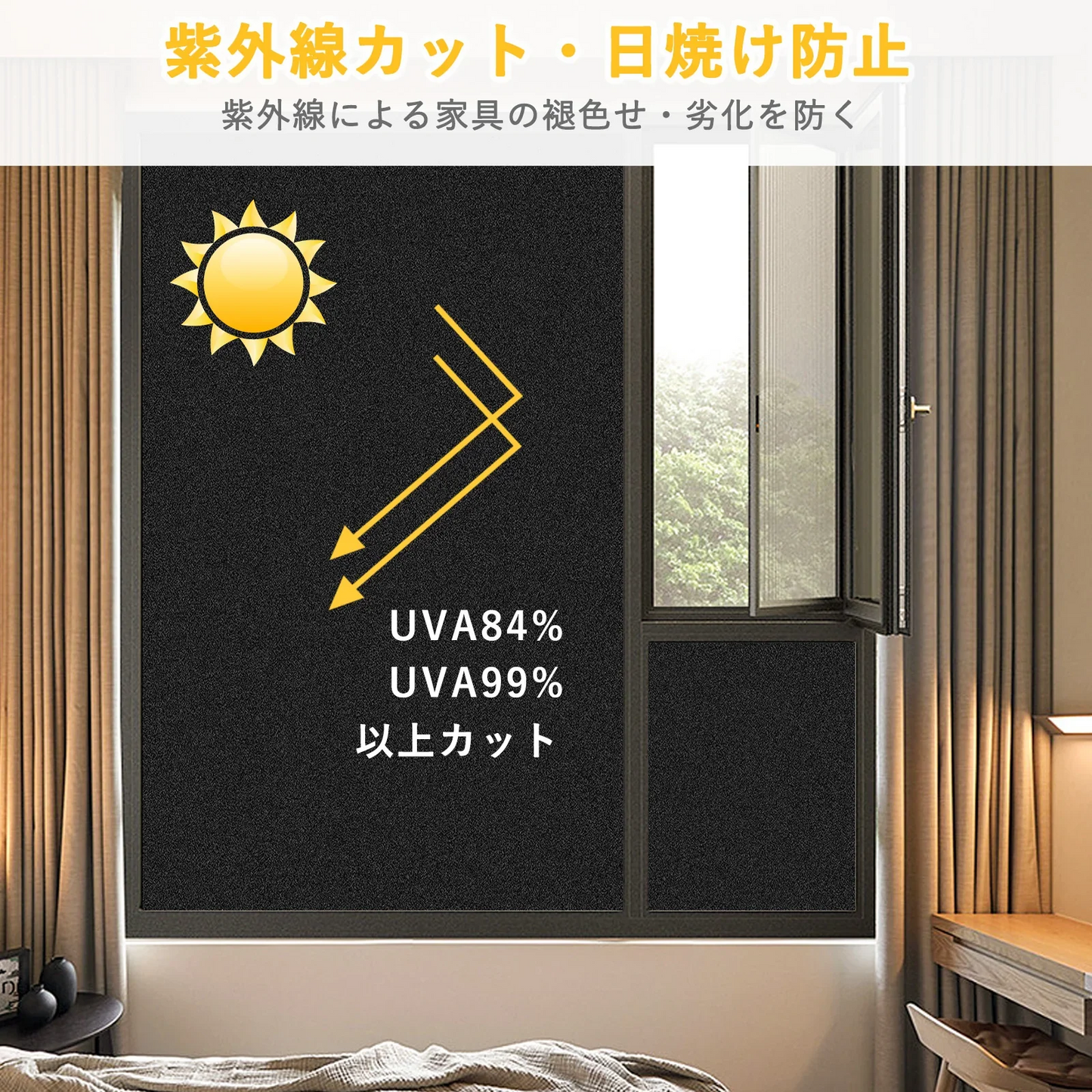 【初心者向け・真っ黒新登場】 ＼1本 真っ黒 90cm×200cm ／ 窓用フィルム 窓ガラス遮光フィルム 遮光シート 高遮光 目隠しシート ガラス飛散防止シート 水で貼れる 断熱遮熱フィルム UVカット 日除け防犯 ブラック UVカット フィルム シート 日よけ 窓ガラス 真っ黒 フィルム