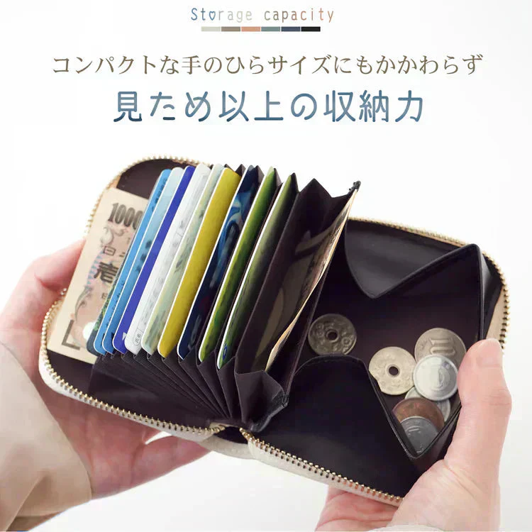 ミニ財布 「アイボリー」 お札折らない レディース メンズ 本革 二つ折り レザー カードケース 小銭入れ コインケース フラグメントケース プレゼント