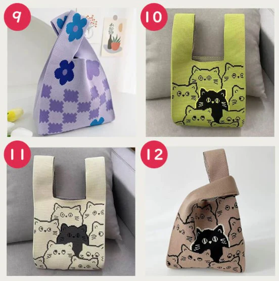 【4】【同柄2個セット】【予約商品・発送時期は商品説明に記載】ニット バッグ ニットバッグ 同柄 2個セット マルシェバッグ ニット トートバッグ 縦型 クロシェ編み かぎ針 ハンドバッグ マルシェ 韓国 ミニバッグ ミニバッグ 送料無料 ギフト プレゼント