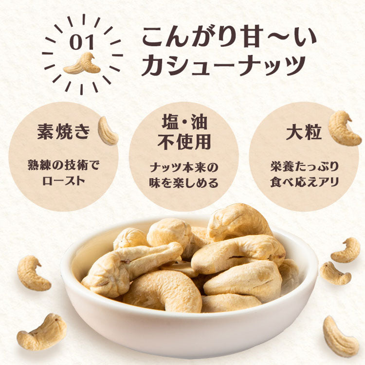 【カートアップNG】素焼きカシューナッツ 無塩 500g ナッツ カシューナッツ 素焼き 食塩油不使用 おやつ おつまみ 宅のみ 間食