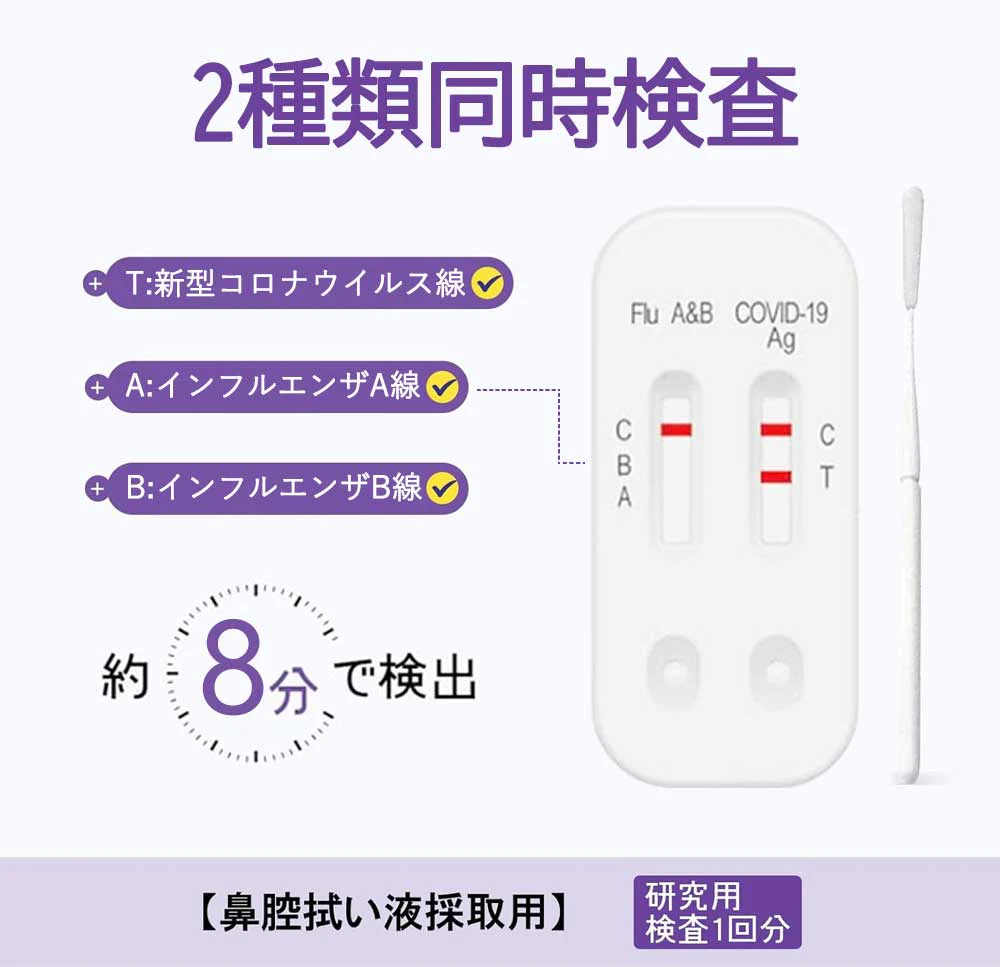 2024最新型 日本製 明治医薬【お試し・1個セット】【オミクロン株対応版 BA.2 BA.5】3類抗原同時検査 Wチェック 抗原検査キット 鼻腔検査 新型コロナウイルス インフルエンザウイルスA/B 最新変異株対応 7分検出