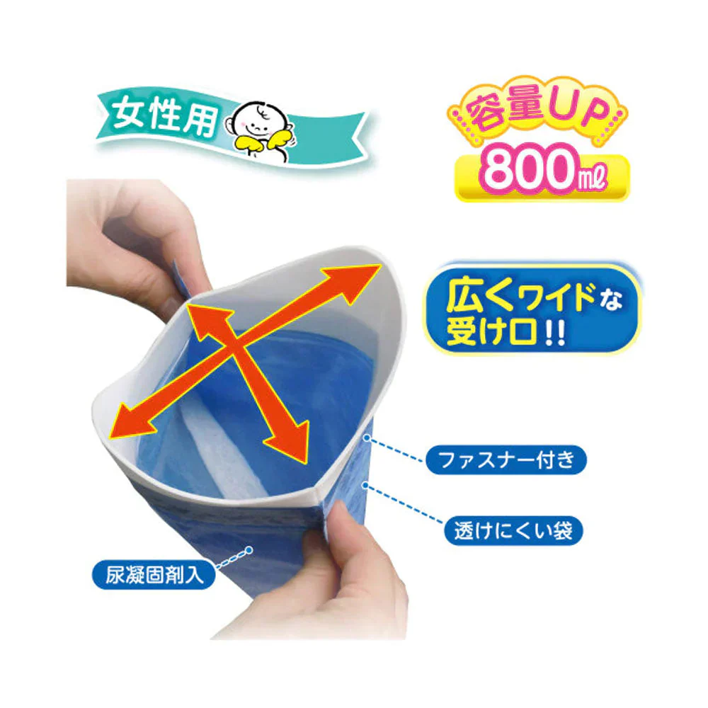 ケンユー 日本製 携帯ミニトイレ プルプルレディ2 女性用 凝固剤入り 容量800mL 2個入り X10パック