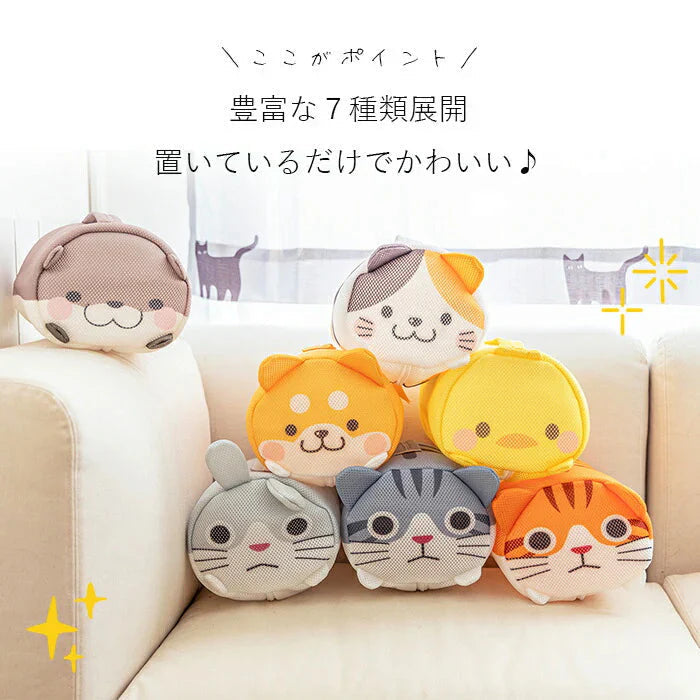 【シバイヌ】ランドリーネット バッグ ポーチ かわいい アニマル ブラジャー 下着 靴下 型くずれ防止 / トラベルポーチ 旅行 温泉 ジム プール そのまま洗濯