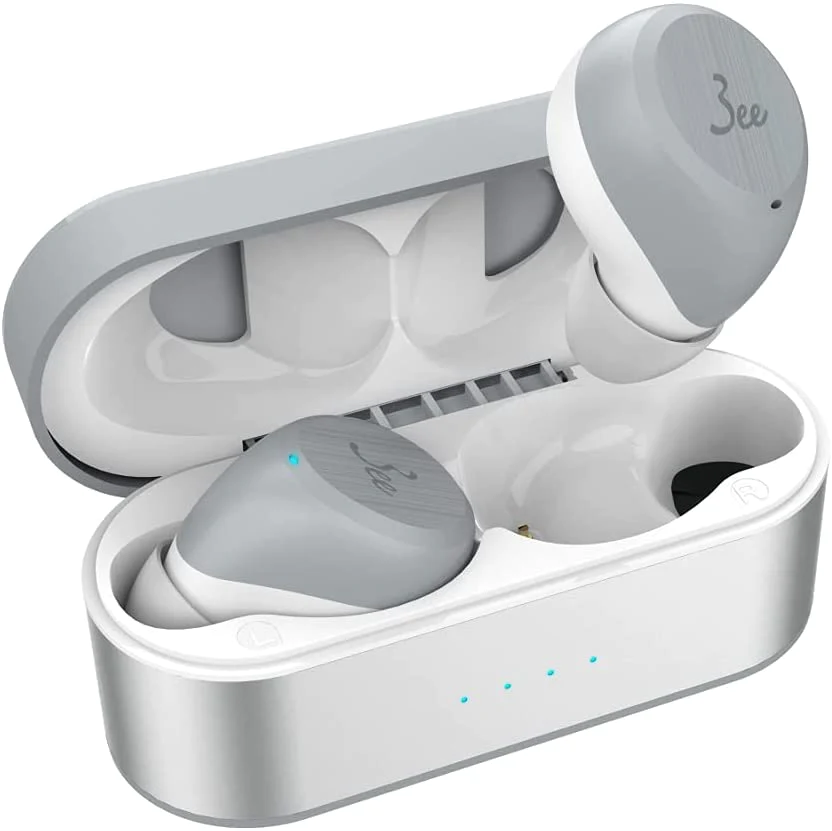 3ee Alpha 01 ワイヤレス イヤホン Bluetooth マイク付き (ライトグレー) M【エコ得】