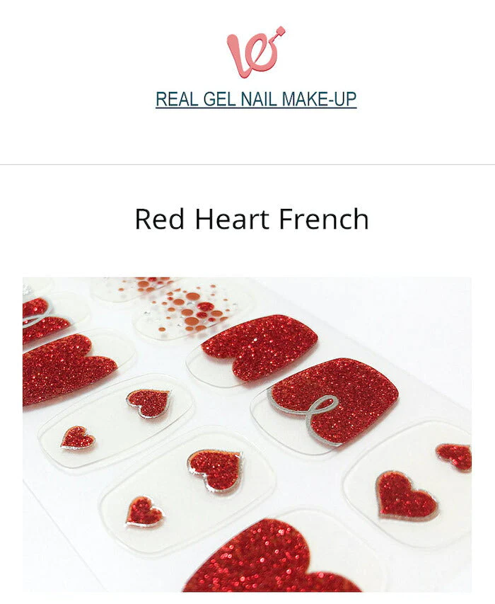 Verni a Ongles ヴェルニア オングルス  ジェルネイル ステッカー Red Heart French レッドハートフレンチ
