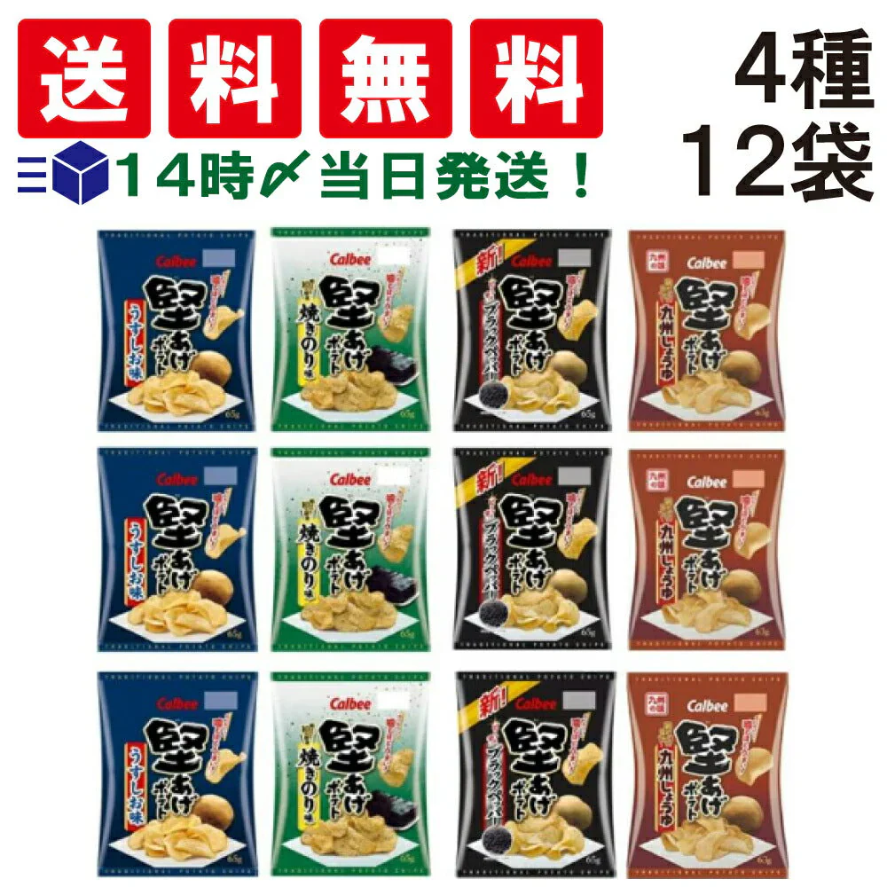 【 送料無料 】 カルビー 堅あげポテト 4種 食べ比べ 詰め合わせ アソート セット 計12袋 まとめ買い