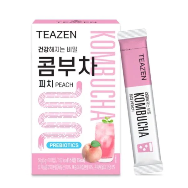 箱無し　計２０本　 TEAZEN ティーゼン コンブチャ KOMBUCHA （ピーチ味１０本＋柚子味１０本）正規輸入品 韓国 BTS ジョンググ 乳酸菌 健康食品