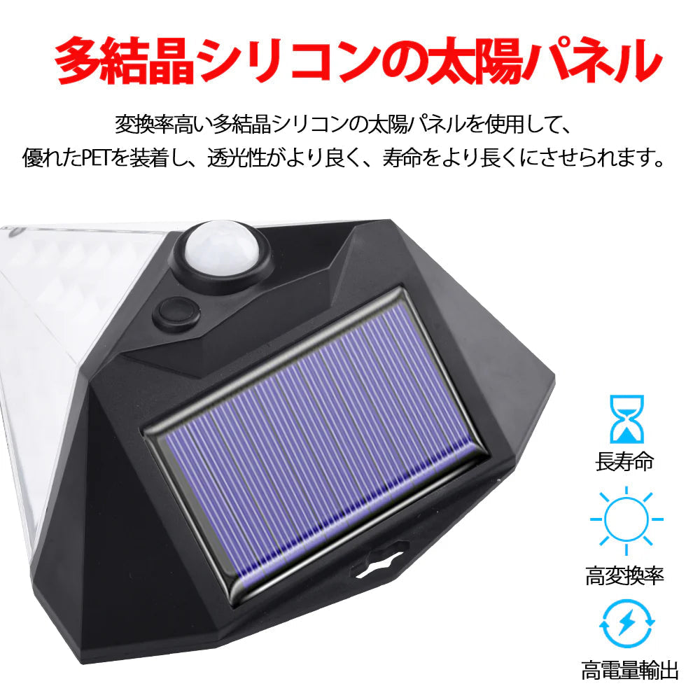 センサーライト ソーラー 明暗人感センサー レーダー探知 多面発(w003)