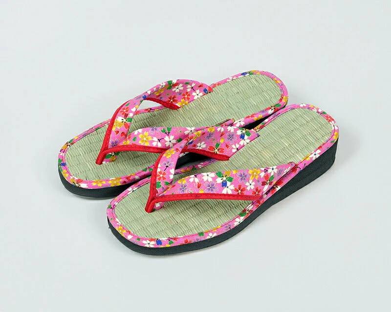 【紺 Mサイズ(23cm前後)】本畳 畳 草履 ぞうり サンダル い草 レディース 女性 M/L 大人用 和装 履物 室内 部屋履き 室外 ベランダ 歩きやすい 美脚 春夏 和風 日本製