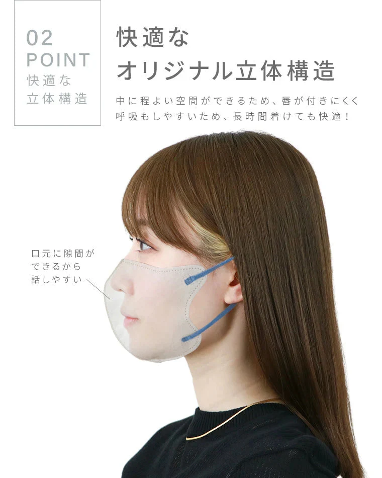 【Lサイズ】【ホワイト×グレー】立体マスク バイカラー 両面 同色 立体 不織布 カラー 血色 3Dマスク 3D マスク 2D 2Dマスク 美人 小顔 使い捨て カラーマスク 美 シルエット ジュエルフラップマスク 3Dデイリースタイル Jewel Flap Mask 公式 WEIMALL